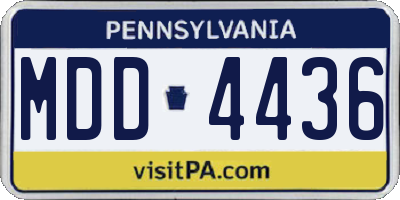 PA license plate MDD4436