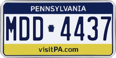PA license plate MDD4437