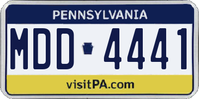 PA license plate MDD4441