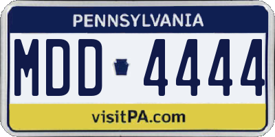 PA license plate MDD4444