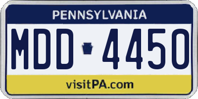 PA license plate MDD4450