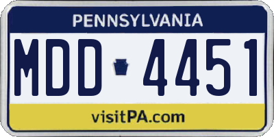 PA license plate MDD4451