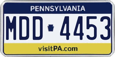 PA license plate MDD4453