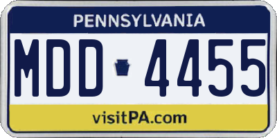 PA license plate MDD4455