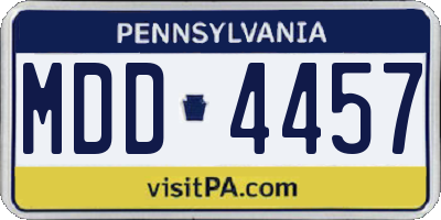 PA license plate MDD4457