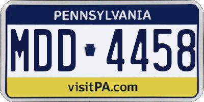 PA license plate MDD4458