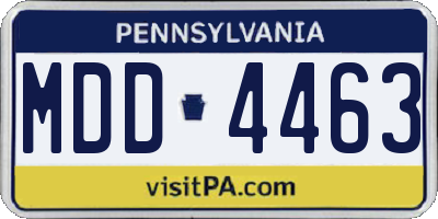 PA license plate MDD4463