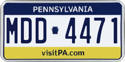 PA license plate MDD4471