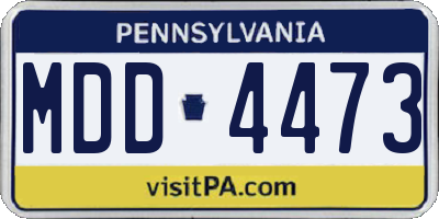 PA license plate MDD4473