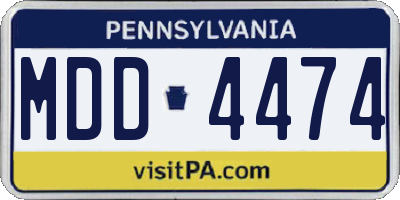 PA license plate MDD4474