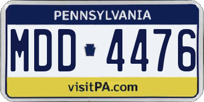 PA license plate MDD4476