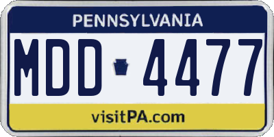 PA license plate MDD4477