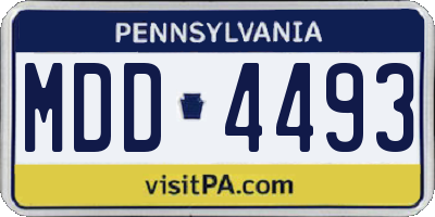 PA license plate MDD4493