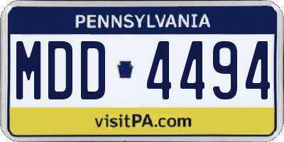 PA license plate MDD4494