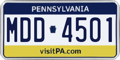 PA license plate MDD4501