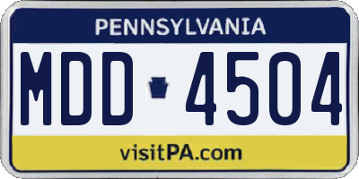 PA license plate MDD4504