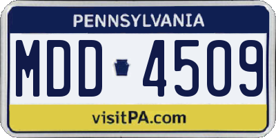 PA license plate MDD4509