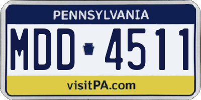 PA license plate MDD4511