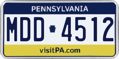 PA license plate MDD4512
