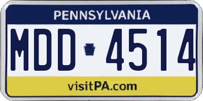 PA license plate MDD4514