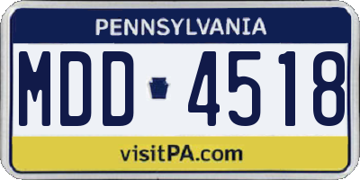 PA license plate MDD4518