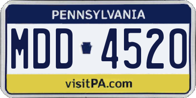 PA license plate MDD4520