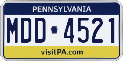 PA license plate MDD4521