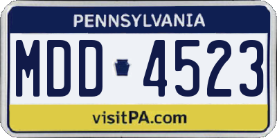 PA license plate MDD4523