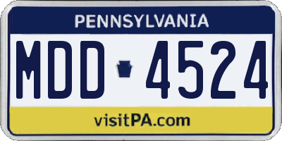 PA license plate MDD4524