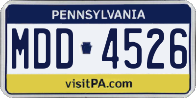 PA license plate MDD4526