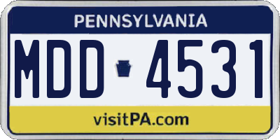 PA license plate MDD4531