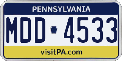 PA license plate MDD4533