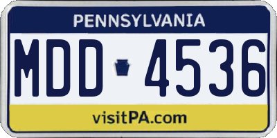 PA license plate MDD4536