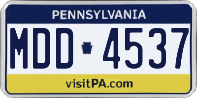PA license plate MDD4537