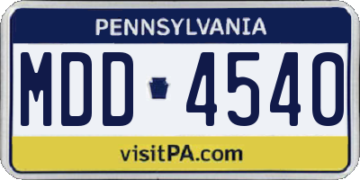 PA license plate MDD4540