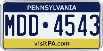 PA license plate MDD4543
