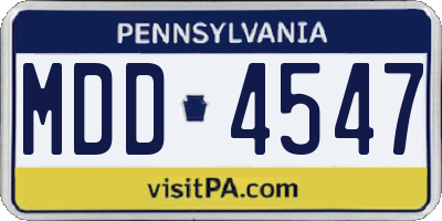 PA license plate MDD4547