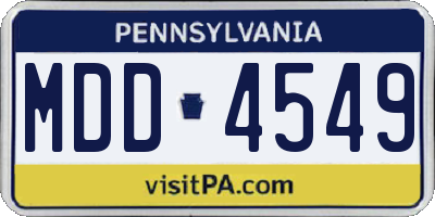 PA license plate MDD4549
