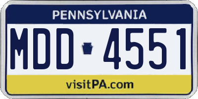 PA license plate MDD4551