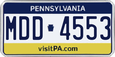 PA license plate MDD4553