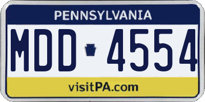 PA license plate MDD4554