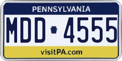 PA license plate MDD4555