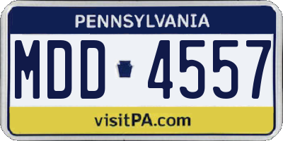 PA license plate MDD4557