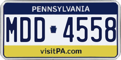 PA license plate MDD4558