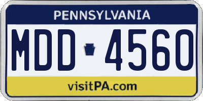 PA license plate MDD4560