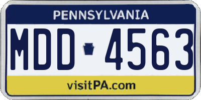 PA license plate MDD4563