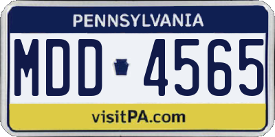 PA license plate MDD4565