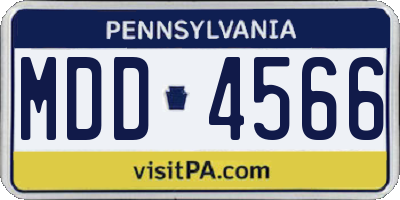 PA license plate MDD4566