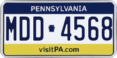 PA license plate MDD4568