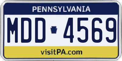 PA license plate MDD4569